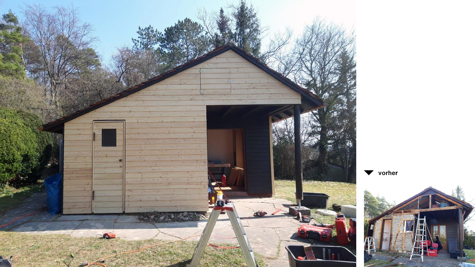 Gartenhaus, Stülpschalung Lärchenholz