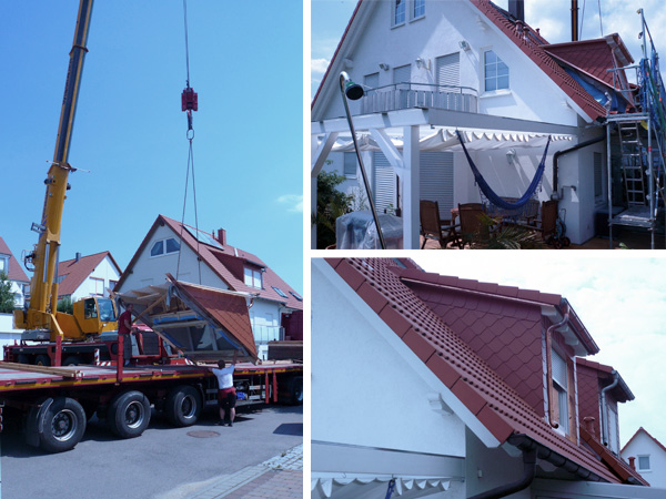 Einbau einer Fertiggaube, Leonberg-Höfingen