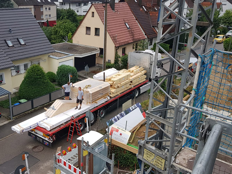 Mansardendach Neubau Mehrfamilienhaus, Höfingen
